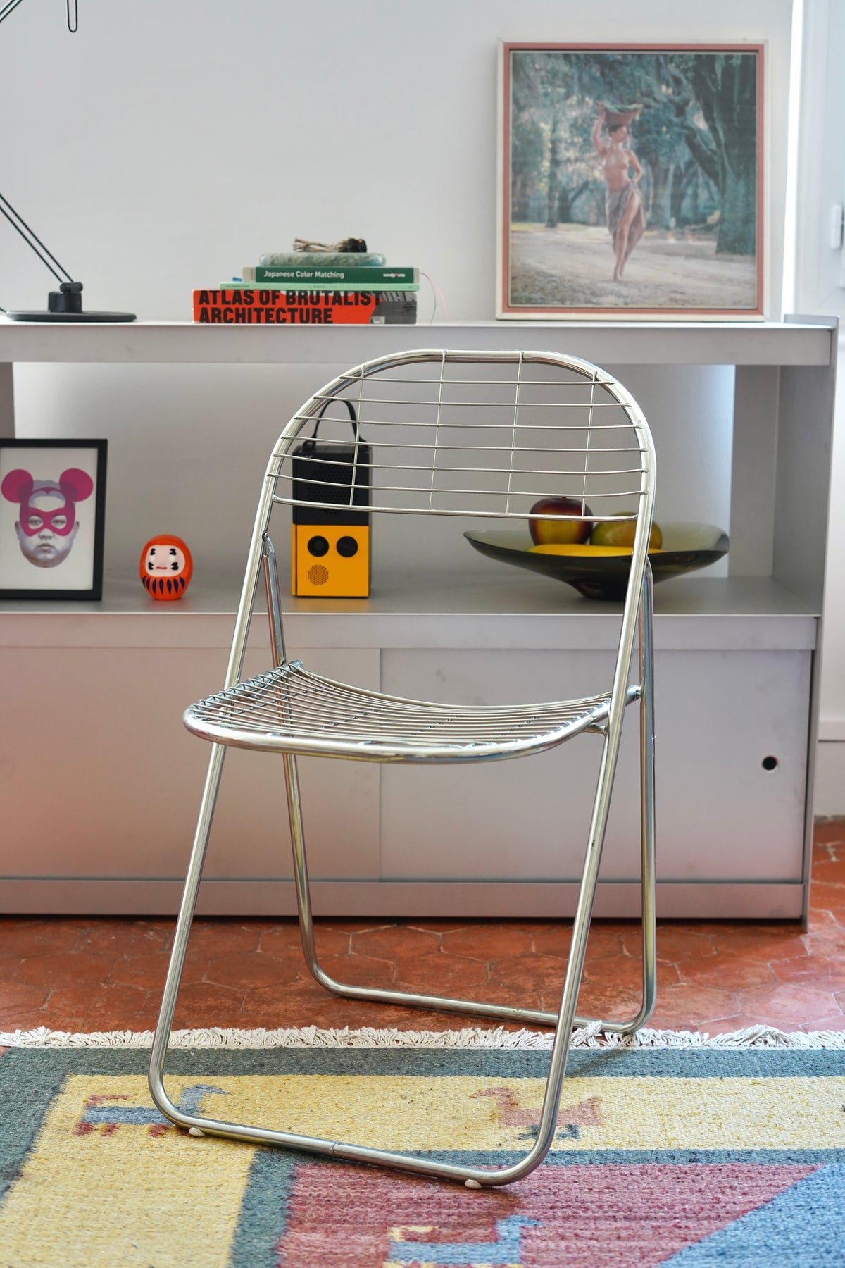 Vintage IKEA Aländ Folding Chrome Dining Chair